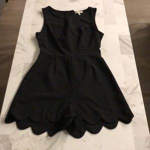 Scalloped Open Back Romper